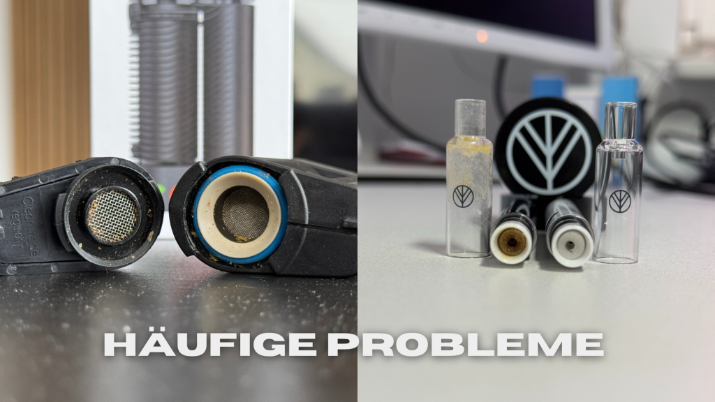 Gebrauchte Vaporizer in schwarze Farbe mit sichtbaren Rückständen